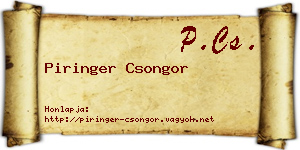 Piringer Csongor névjegykártya